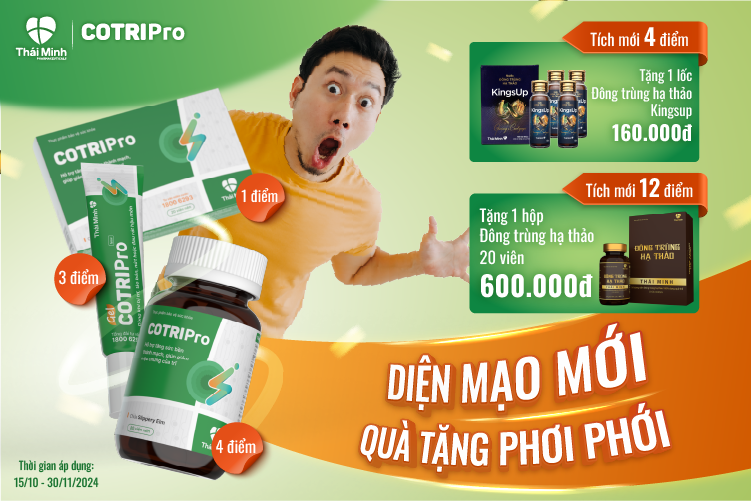 Diện mạo mới - Quà phơi phới khi mua và tích điểm CotriPro lọ 80 viên mới